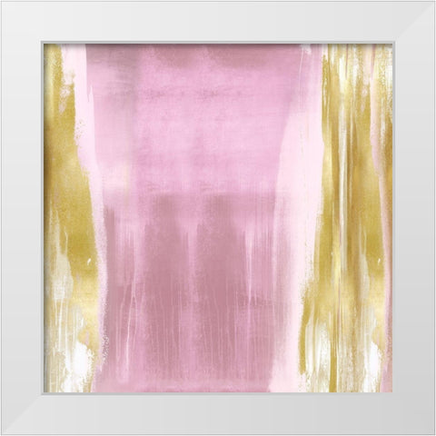 Free Fall Pink with Gold II White Modern Wood Framed Art Print by Wright, Christine
