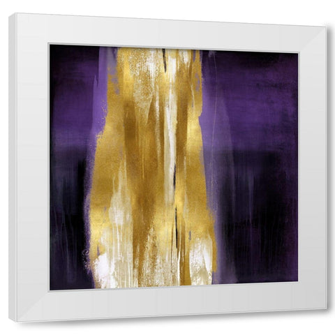 Free Fall Purple with Gold I White Modern Wood Framed Art Print by Wright, Christine