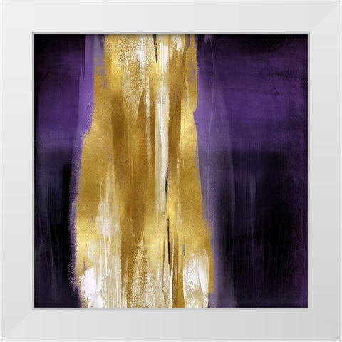 Free Fall Purple with Gold I White Modern Wood Framed Art Print by Wright, Christine