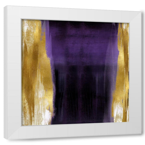 Free Fall Purple with Gold II White Modern Wood Framed Art Print by Wright, Christine