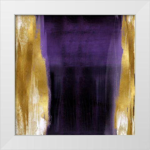 Free Fall Purple with Gold II White Modern Wood Framed Art Print by Wright, Christine