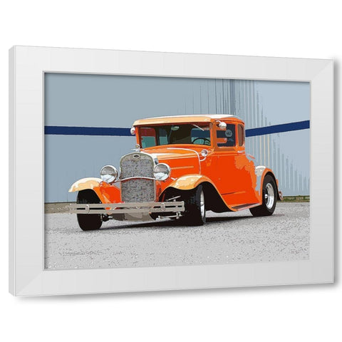 1930 Ford Hot Rod 2 White Modern Wood Framed Art Print by Branson, Clive