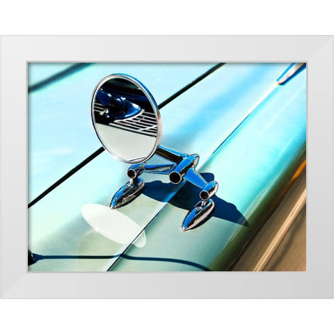 59 Pontiac Laurentian Side Mirror White Modern Wood Framed Art Print by Branson, Clive