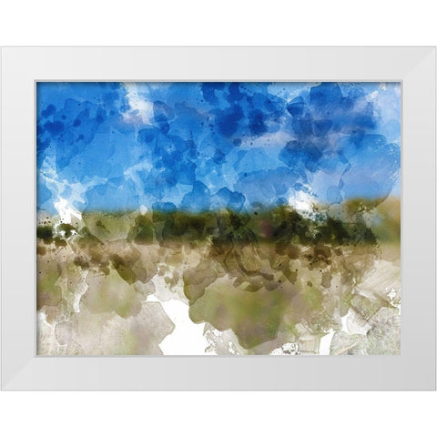 Blue with Green Horizon II White Modern Wood Framed Art Print by Young, Chamira