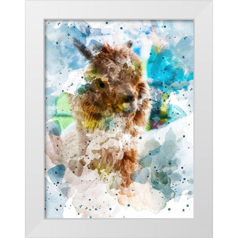 Alpaca White Modern Wood Framed Art Print by Young, Chamira