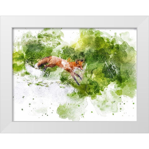 Fox  White Modern Wood Framed Art Print by Young, Chamira