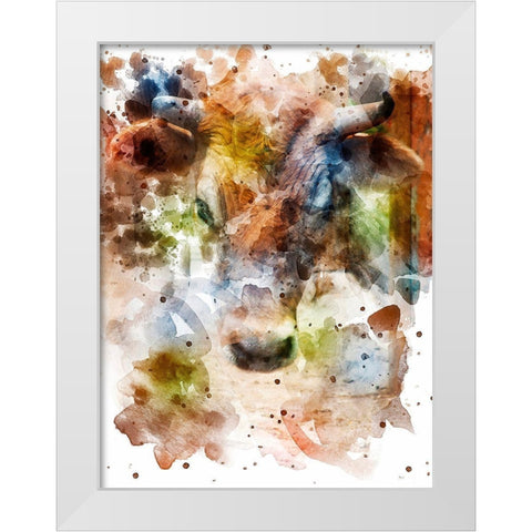 Cow II White Modern Wood Framed Art Print by Young, Chamira