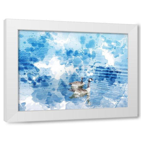 Canadian Geese I White Modern Wood Framed Art Print by Young, Chamira