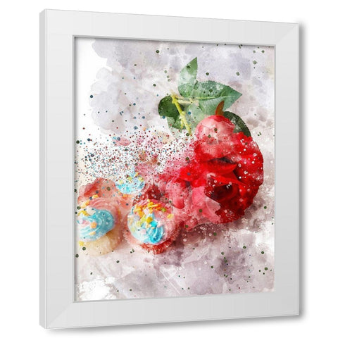 Rose Colored Candy I White Modern Wood Framed Art Print by Young, Chamira
