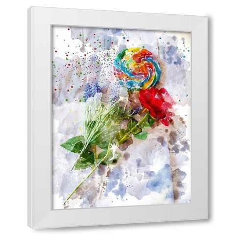 Rose Colored Candy II White Modern Wood Framed Art Print by Young, Chamira