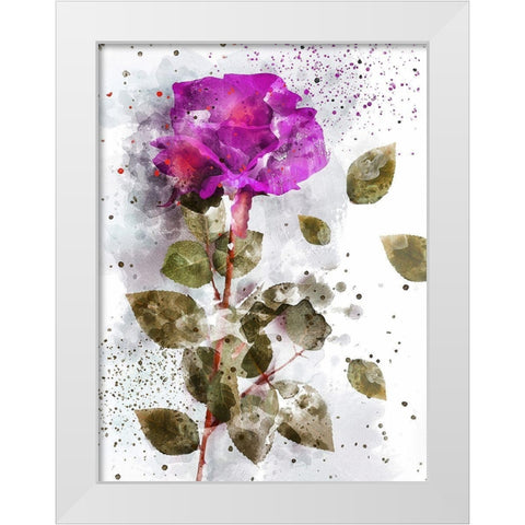 Rose in Bloom II  White Modern Wood Framed Art Print by Young, Chamira