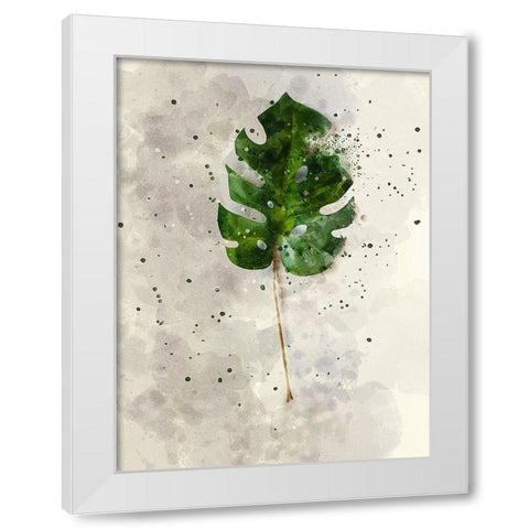 Single Leaf White Modern Wood Framed Art Print by Young, Chamira