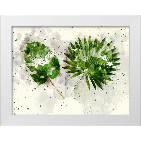 Double Leaf White Modern Wood Framed Art Print by Young, Chamira