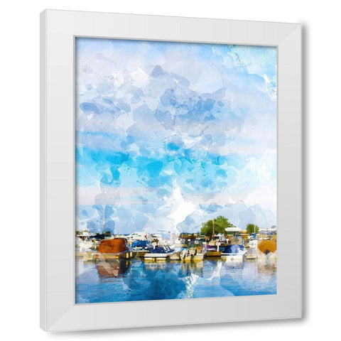 Boat Trip White Modern Wood Framed Art Print by Young, Chamira