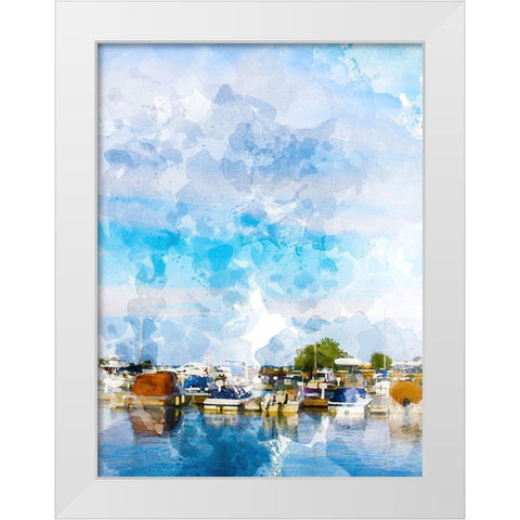 Boat Trip White Modern Wood Framed Art Print by Young, Chamira