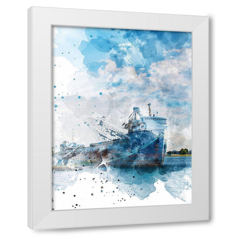 Freighter I White Modern Wood Framed Art Print by Young, Chamira