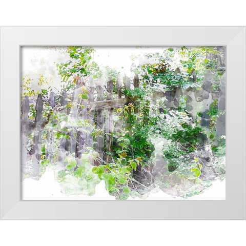 Garden Fence White Modern Wood Framed Art Print by Young, Chamira