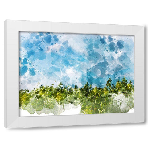 Tree Top White Modern Wood Framed Art Print by Young, Chamira