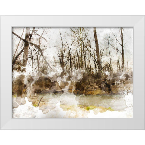 Abstract Trees White Modern Wood Framed Art Print by Young, Chamira