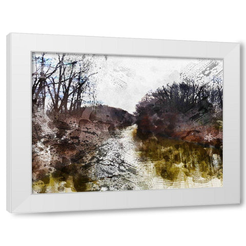 Dark Stream White Modern Wood Framed Art Print by Young, Chamira