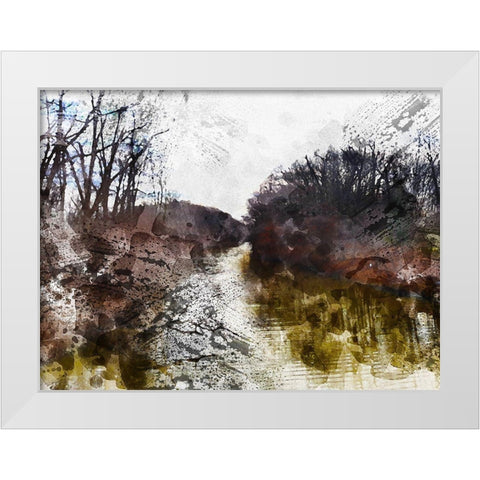 Dark Stream White Modern Wood Framed Art Print by Young, Chamira