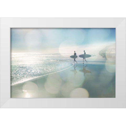 Surfers White Modern Wood Framed Art Print by Davis, Devon