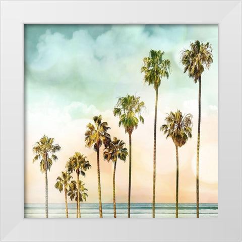 Beach Palms I White Modern Wood Framed Art Print by Davis, Devon