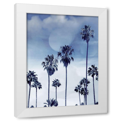 Beach Palms Indigo I White Modern Wood Framed Art Print by Davis, Devon