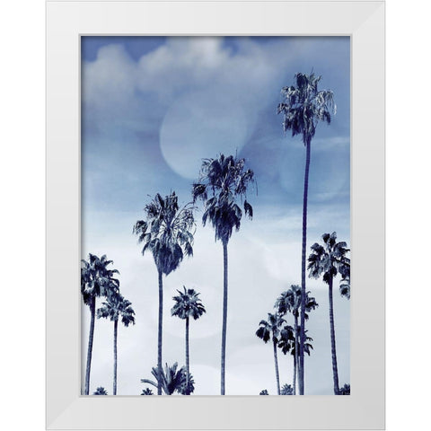 Beach Palms Indigo I White Modern Wood Framed Art Print by Davis, Devon