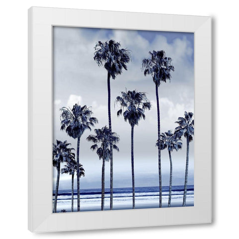 Beach Palms Indigo II White Modern Wood Framed Art Print by Davis, Devon