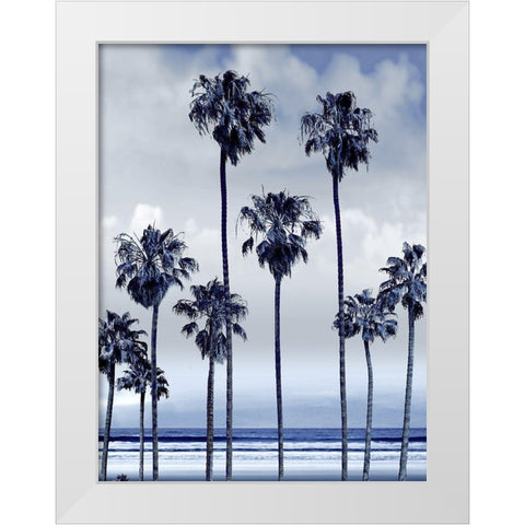 Beach Palms Indigo II White Modern Wood Framed Art Print by Davis, Devon