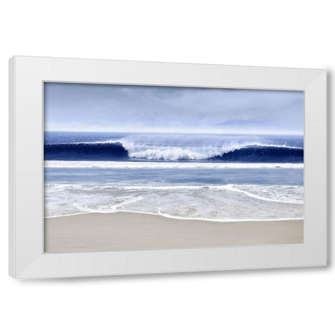 Blue Wave I White Modern Wood Framed Art Print by Davis, Devon
