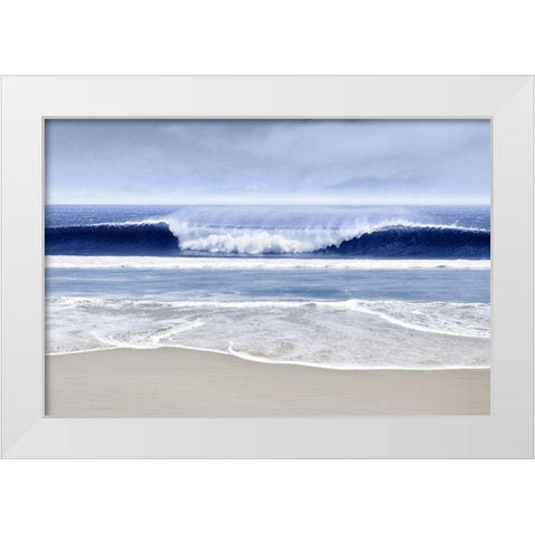 Blue Wave I White Modern Wood Framed Art Print by Davis, Devon