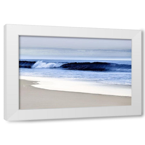 Blue Wave II White Modern Wood Framed Art Print by Davis, Devon