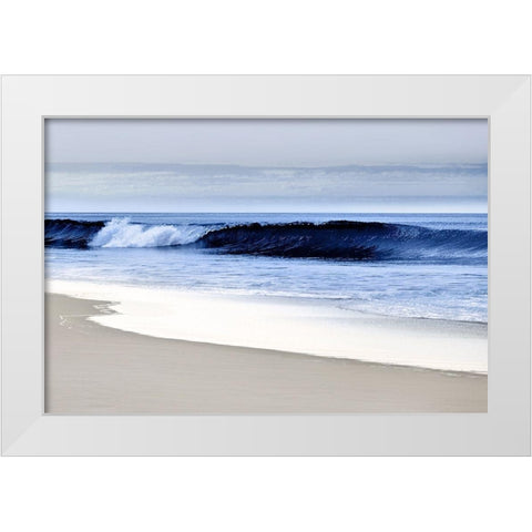 Blue Wave II White Modern Wood Framed Art Print by Davis, Devon
