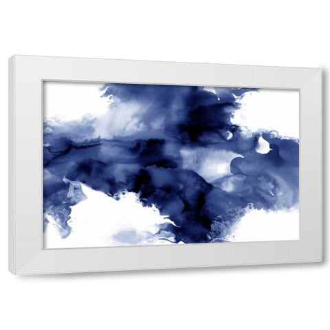 Derive in Indigo I White Modern Wood Framed Art Print by Hudson, Daniela