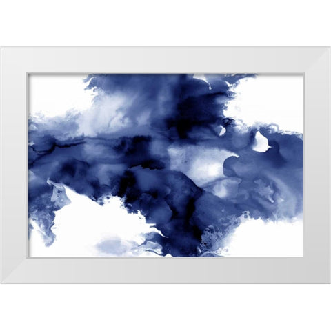 Derive in Indigo I White Modern Wood Framed Art Print by Hudson, Daniela