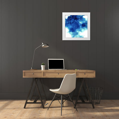 Ascending in Blue II White Modern Wood Framed Art Print by Hudson, Daniela