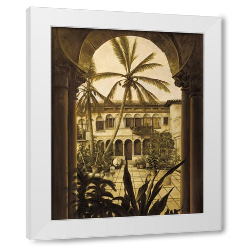 View to the Courtyard White Modern Wood Framed Art Print by Parks, David