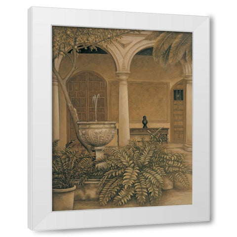 In the Courtyard White Modern Wood Framed Art Print by Parks, David