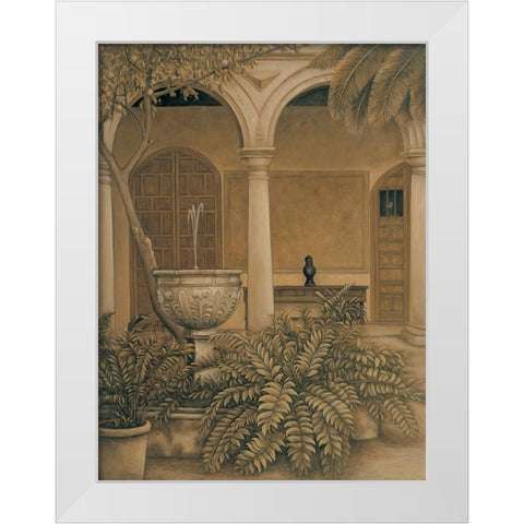 In the Courtyard White Modern Wood Framed Art Print by Parks, David