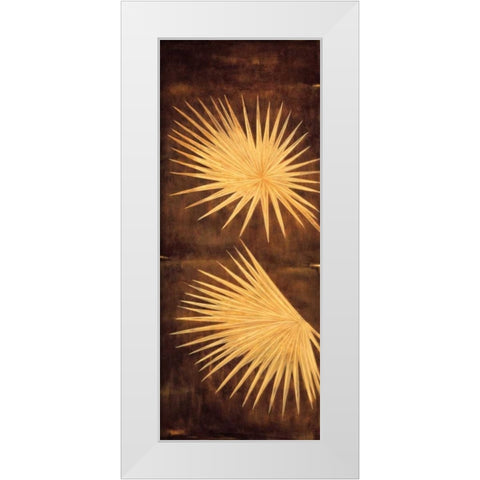 Fan Palm Triptych I White Modern Wood Framed Art Print by Parks, David