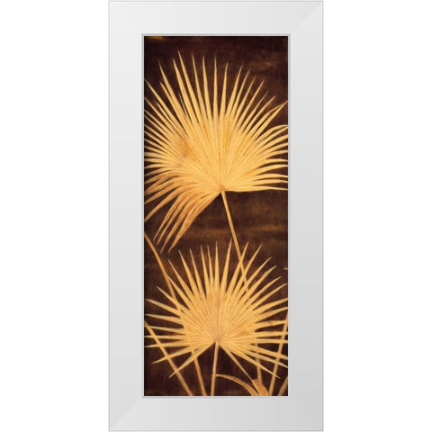 Fan Palm Triptych II White Modern Wood Framed Art Print by Parks, David