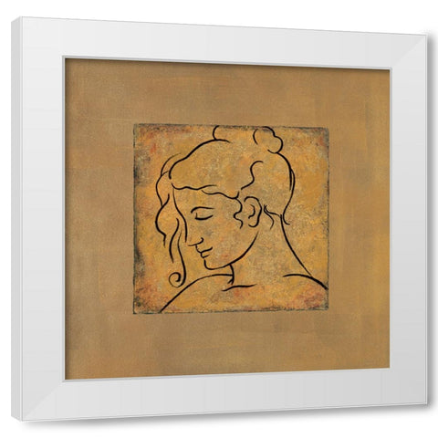 Etude de visage I White Modern Wood Framed Art Print by Bennion, Dan