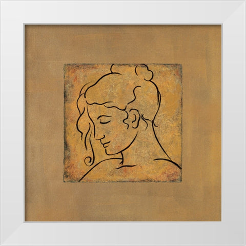 Etude de visage I White Modern Wood Framed Art Print by Bennion, Dan