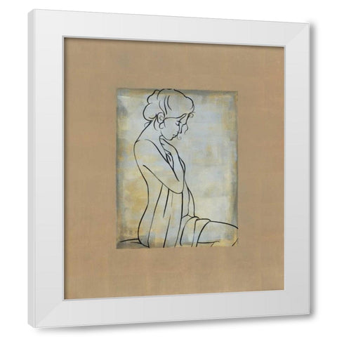 Femme assise I White Modern Wood Framed Art Print by Bennion, Dan