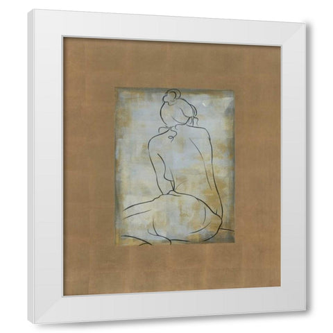 Femme assise II White Modern Wood Framed Art Print by Bennion, Dan