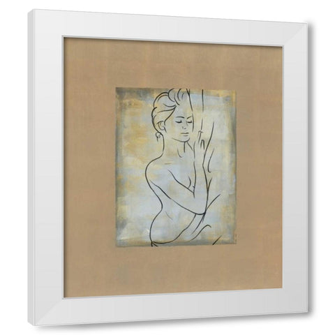 Femme dormant White Modern Wood Framed Art Print by Bennion, Dan