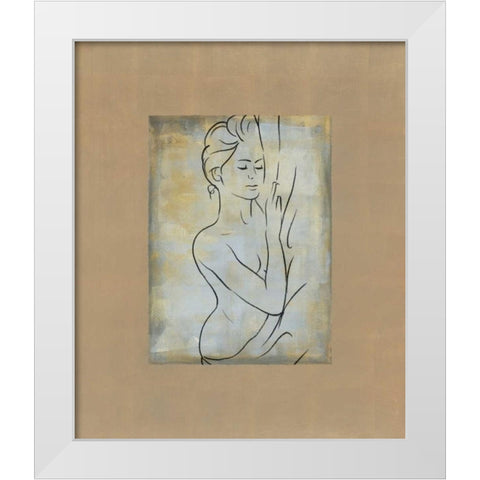 Femme dormant White Modern Wood Framed Art Print by Bennion, Dan