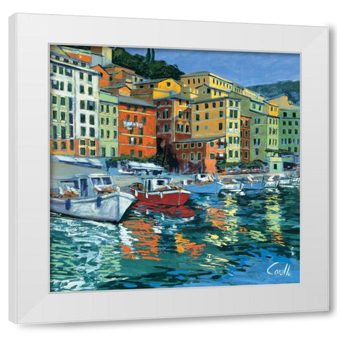 Lungomare di Camogli White Modern Wood Framed Art Print by Corallo, Daniela